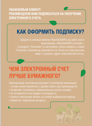 Как оформить подписку на электронный счет?
