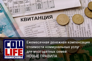 Ежемесячная денежная компенсация стоимости коммунальных услуг для многодетных семей: новые правила